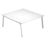 Bench wood-metal bianco 160x168 cm gambe in metallo bianco