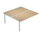 Modulo bench aggiuntivo wood-metal rovere 140x168 cm gambe in metallo bianco