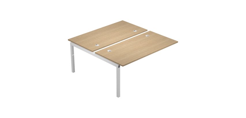 Modulo aggiuntivo bench wood-metal rovere 180x168 cm gambe in metallo bianco