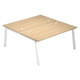 Bench wood-metal rovere 160x168 gambe in metallo bianco