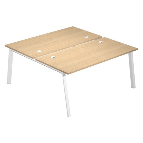 Bench wood-metal rovere 160x168 gambe in metallo bianco