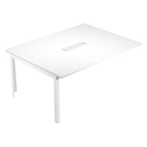 Modulo aggiuntivo tavolo riunione wood-metal 160x120x72,5 cm con gambe in metallo bianco