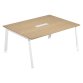 Tavolo riunione wood-metal rovere 160x120x72,5 cm con gambe in metallo bianco
