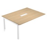 Modulo aggiuntivo tavolo riunione wood-metal 160x120x72,5 cm rovere con gambe in metallo bianco