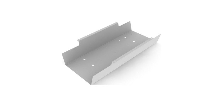 Vaschetta porta cavi linea woody 60 x 12,8 x 6,3h cm in alluminio grigio