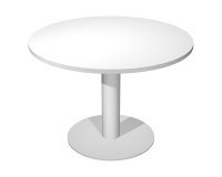 Tavolo Riunione rotondo Wood-Metal diametro 100 x altezza 72 cm gamba in metallo colore bianco