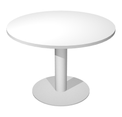 Tavolo Riunione rotondo Wood-Metal diametro 100 x altezza 72 cm gamba in metallo colore bianco