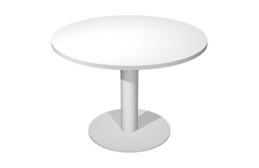 Tavolo Riunione rotondo Wood-Metal diametro 100 x altezza 72 cm gamba in metallo colore bianco