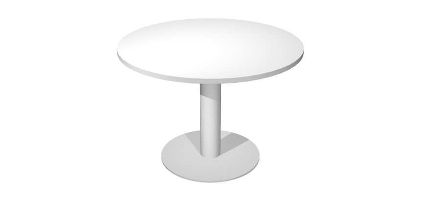 Tavolo Riunione rotondo Wood-Metal diametro 100 x altezza 72 cm gamba in metallo colore bianco