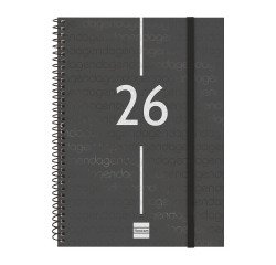 Agenda semana vista 155x212 mm E10 Year negro Finocam