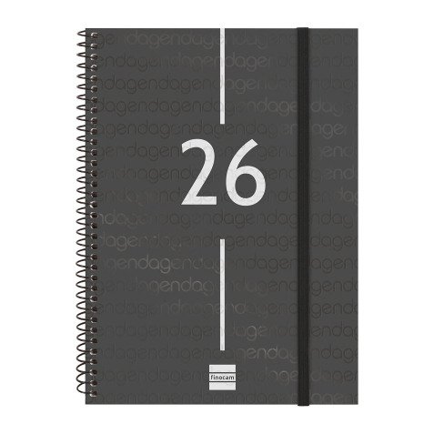 Agenda semana vista 155x212 mm E10 Year negro Finocam