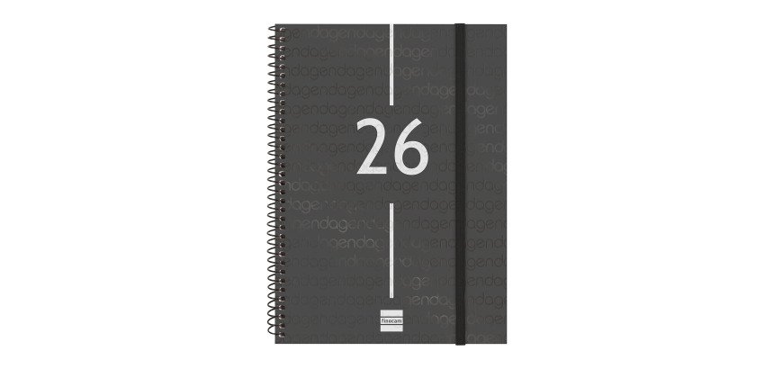 Agenda semana vista 155x212 mm E10 Year negro Finocam