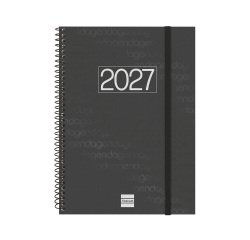 Agenda semana vista 155x212 mm E10 Year negro Finocam