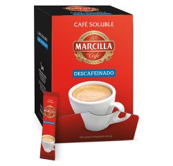 Café soluble descafeinado Marcilla - caja de 100 sobres
