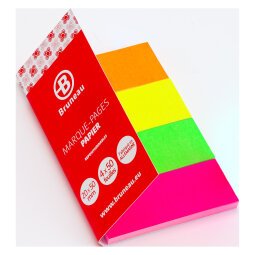 Marcapáginas papel Bruneau colores neón- Distribuidor de 200 hojas