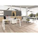 Scrivania wood-metal 140x80 cm bianca gambe in metallo bianco