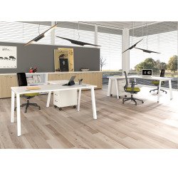 Allungo Wood-Metal l 80 x p 60 x h 72,5 cm gambe in metallo bianco