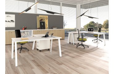 Allungo Wood-Metal l 80 x p 60 x h 72,5 cm gambe in metallo bianco