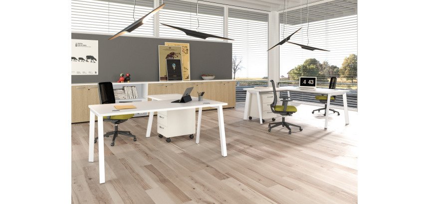 Allungo Wood-Metal l 80 x p 60 x h 72,5 cm gambe in metallo bianco