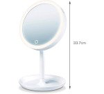 Espejo de maquillaje con luz LED brillante