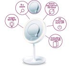 Espejo de maquillaje con luz LED brillante