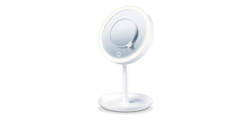 Espejo de maquillaje con luz LED brillante
