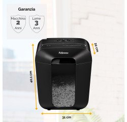 Distruggidocumenti Fellowes LX50 taglio a frammento livello di sicurezza P4 - 9 fogli - Nero