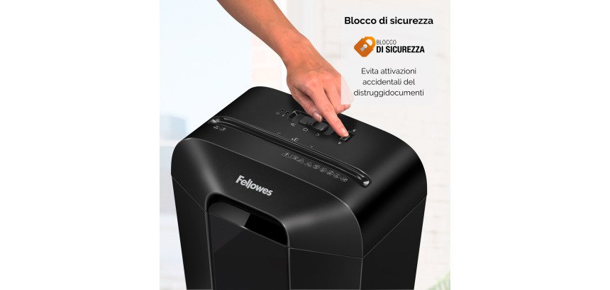 Distruggidocumenti Fellowes LX70 taglio a frammento livello di sicurezza P4  - 11 fogli - Nero
