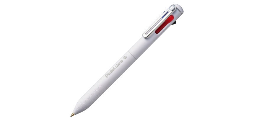 Penna a sfera 4 colori fusto bianco izee