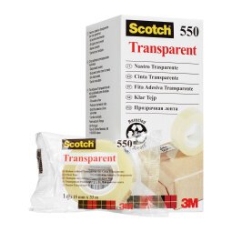 Nastri adesivi Scotch 550 Trasparente, Durevole, Adesivo polipropilene 15 mm x 33 m trasparente 10 rotoli