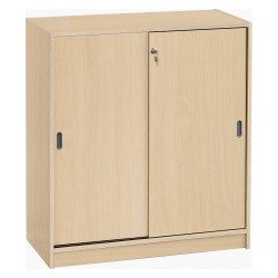 Armoire basse bois H 100 x L 90 cm portes coulissantes Essens