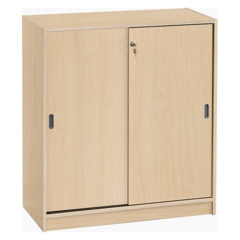 Armario bajo de madera Alt. 100 x An. 90 cm Harmonie puertas correderas Haya