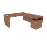 Bureau d'angle direction Xennon L.190 x P.220 avec retour sur caisson