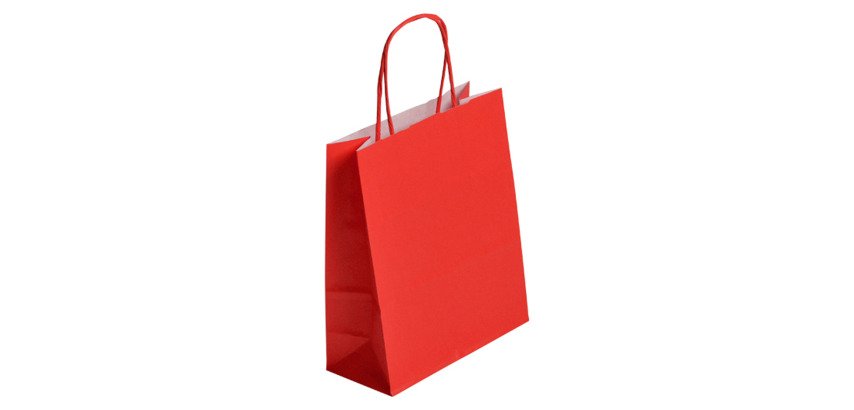 Sacs boutique kraft poignées torsadées 22 x 18 x 8 cm - 50 sacs