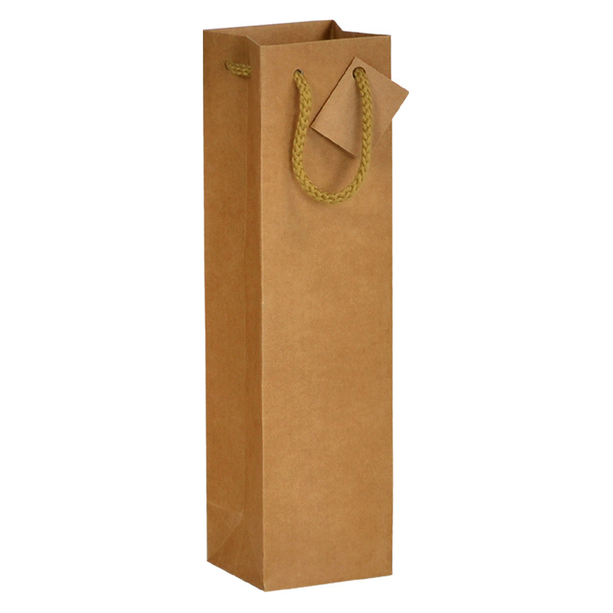 Sacs Bouteille Magnum Kraft Brun - Lot De 10, Avec Fenêtre Et Poignées Cordelières. Résistance 3 Kg, Dimensions 44x13x11.4 Cm. - 7