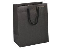 Bolsas de papel kraft negro con asas de cordón de calidad 175 g/m² - Paquete 10 bolsas