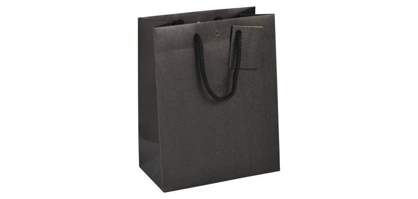 Sac kraft noir poignées cordelières qualité 175 g/m² - 10 sacs