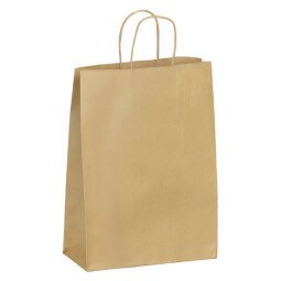 Sac kraft brun poignées torsadées qualité 100 g/m² - 50 sacs