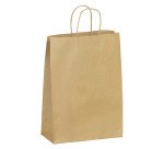 Sac kraft brun poignées torsadées qualité 100 g/m² - 50 sacs