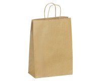 Bolsas de papel kraft marrón con asas retorcidas de calidad 100 g/m² - Paquete de 50 bolsas
