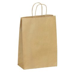 Bolsas de papel kraft marrón con asas retorcidas de calidad 100 g/m² - Paquete de 50 bolsas