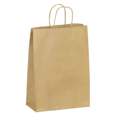 Bolsas de papel kraft marrón con asas retorcidas de calidad 100 g/m² - Paquete de 50 bolsas