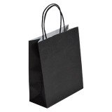 Black kraft paper bag with twisted handles, 90 g/m² quality - 50 bags