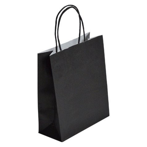 Sac kraft noir poignées torsadées qualité 90 g/m² - 50 sacs