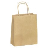 Sac kraft brun poignées torsadées qualité 90 g/m² - 50 sacs