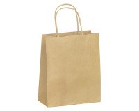 Bolsas de papel kraft marrón con asas retorcidas calidad 90 g/m² - Paquete de 50 bolsas