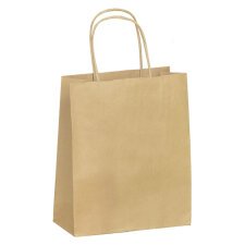 Sac kraft brun poignées torsadées qualité 90 g/m² - 50 sacs