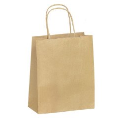 Bolsas de papel kraft marrón con asas retorcidas calidad 90 g/m² - Paquete de 50 bolsas