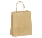 Sac kraft brun poignées torsadées qualité 90 g/m² - 50 sacs