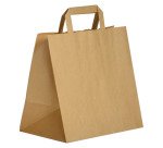 Sac kraft brun poignées plates qualité 80 g/m²  - 250 sacs